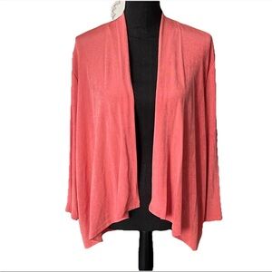 NWT Chico's SIZE 3 or US 16 Travelers Drape Front Open Jacket Terracotta Rose